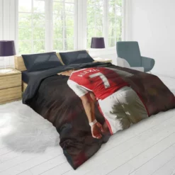 Alexis Sanchez in Arsenal Football Jersey Duvet Cover 1