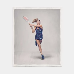 Alize Cornet Exellent Wimbildon Champion Tennis Player Sherpa Fleece Blanket 1