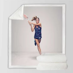 Alize Cornet Exellent Wimbildon Champion Tennis Player Sherpa Fleece Blanket