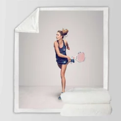 Alize Cornet French Professional Tennis Player Sherpa Fleece Blanket