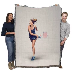 Alize Cornet French Professional Tennis Player Woven Blanket