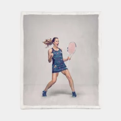 Alize Cornet Top Ranked French Tennis Player Sherpa Fleece Blanket 1