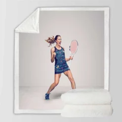 Alize Cornet Top Ranked French Tennis Player Sherpa Fleece Blanket