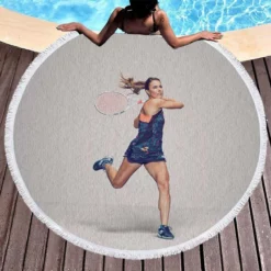 Alize Cornet WTA Populer Tennins Player Round Beach Towel 1