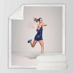 Alize Cornet WTA Populer Tennins Player Sherpa Fleece Blanket