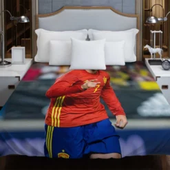 Alvaro Morata Spanish Professionl Player Duvet Cover
