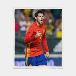 Alvaro Morata Spanish Professionl Player Sherpa Fleece Blanket 1