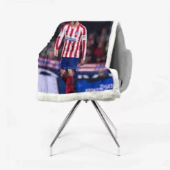 Alvaro Morata in Atletico de Madrid Sherpa Fleece Blanket 2