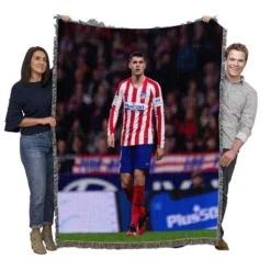 Alvaro Morata in Atletico de Madrid Woven Blanket