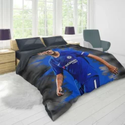 Alvaro Morata in Chelsea Football Club Duvet Cover 1