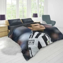 Alvaro Morata in Juventus Jersey Duvet Cover 1