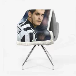 Alvaro Morata in Juventus Jersey Sherpa Fleece Blanket 2