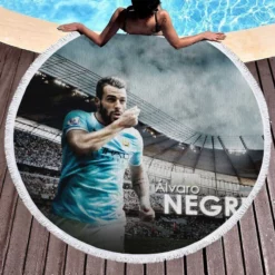 Alvaro Negredo Professional Spanish Player Round Beach Towel 1