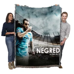 Alvaro Negredo Professional Spanish Player Woven Blanket