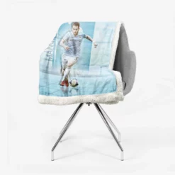 Alvaro Negredo in Manchester City Football Club Sherpa Fleece Blanket 2