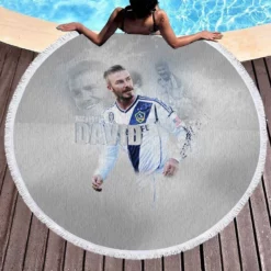 American L A Galaxy Player David Beckham Round Beach Towel 1