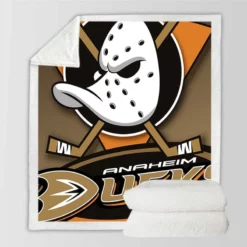 Anaheim Ducks Excellent NHL Ice Hockey Club in America Sherpa Fleece Blanket