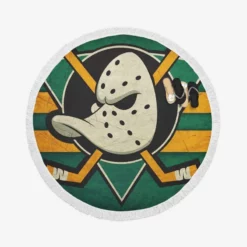 Anaheim Ducks Top Ranked Ice Hockey Club Round Beach Towel