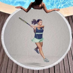 Anastasija Sevastova Exellent Tennis Player in Latvia Round Beach Towel 1