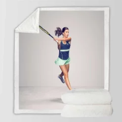 Anastasija Sevastova Exellent Tennis Player in Latvia Sherpa Fleece Blanket