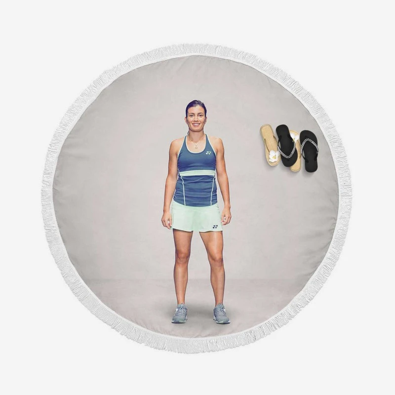 Anastasija Sevastova Latvian Professional Tennis Player Round Beach Towel