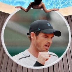 Andy Murray British Professional Tennis Player Round Beach Towel 1