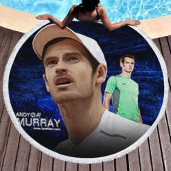 Andy Murray Top Ranked WTA Tennis Player Round Beach Towel 1