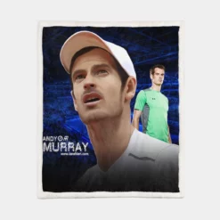 Andy Murray Top Ranked WTA Tennis Player Sherpa Fleece Blanket 1