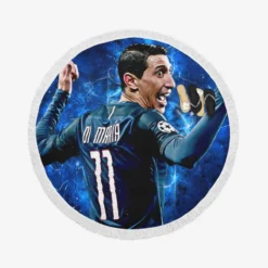 Angel Di Maria Argentina Champions League Player Round Beach Towel