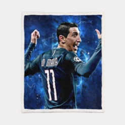 Angel Di Maria Argentina Champions League Player Sherpa Fleece Blanket 1