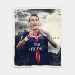 Angel Di Maria Best Midfeilder in PSG Sherpa Fleece Blanket 1