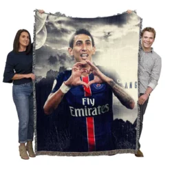 Angel Di Maria Best Midfeilder in PSG Woven Blanket