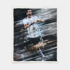 Angel Di Maria Coppa America Player for Argentina Sherpa Fleece Blanket 1