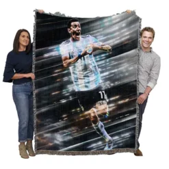 Angel Di Maria Coppa America Player for Argentina Woven Blanket