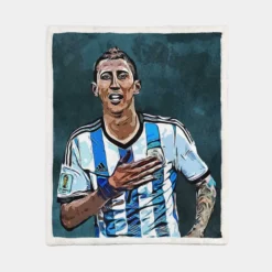 Angel Di Maria Ethical Argentina Foottball Player Sherpa Fleece Blanket 1