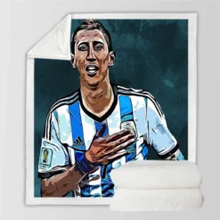 Angel Di Maria Ethical Argentina Foottball Player Sherpa Fleece Blanket