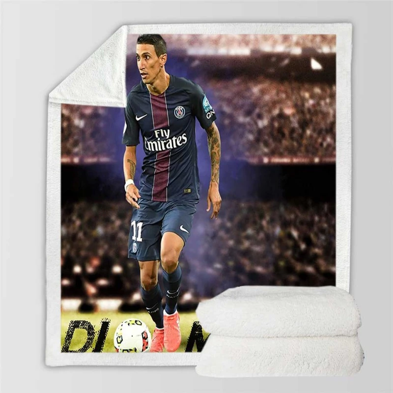 Angel Di Maria Populer Football Player Argentina Sherpa Fleece Blanket