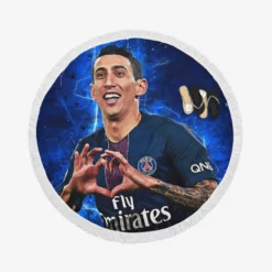 Angel Di Maria Top Ranked Argentina Soccer Player PSG Round Beach Towel