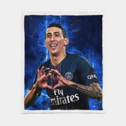 Angel Di Maria Top Ranked Argentina Soccer Player PSG Sherpa Fleece Blanket 1