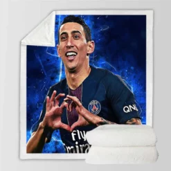 Angel Di Maria Top Ranked Argentina Soccer Player PSG Sherpa Fleece Blanket