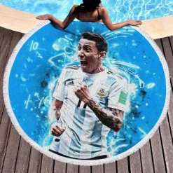 Angel Di Maria in FIFA World Cup Round Beach Towel 1