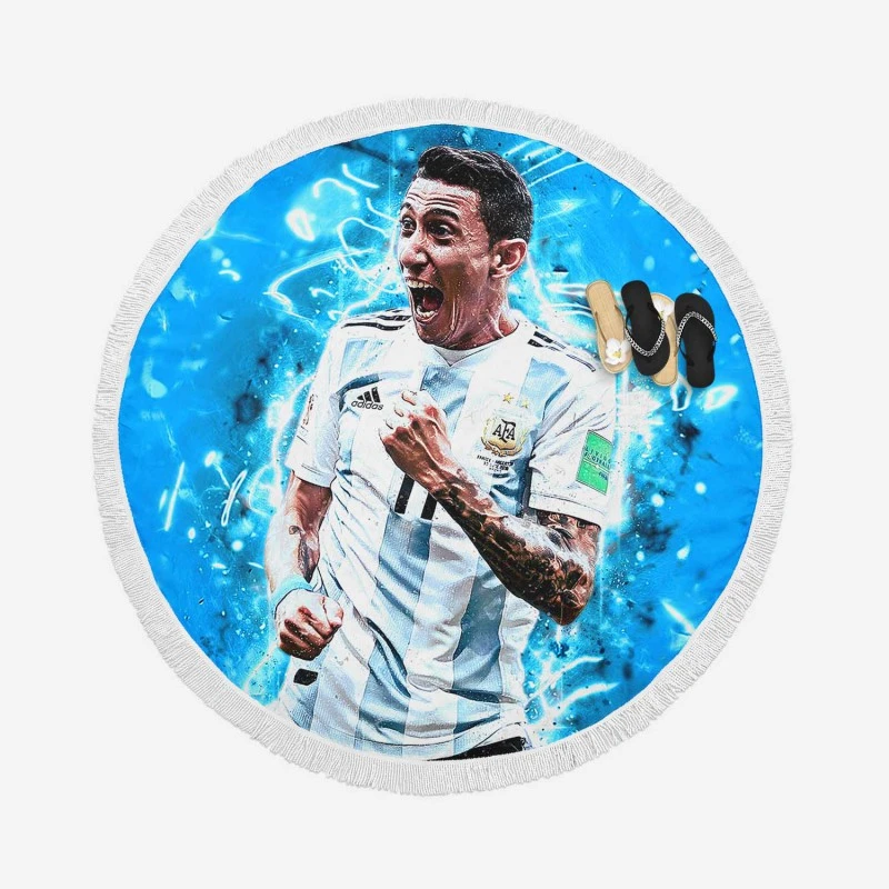 Angel Di Maria in FIFA World Cup Round Beach Towel