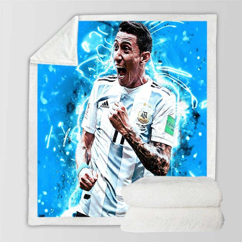 Angel Di Maria in FIFA World Cup Sherpa Fleece Blanket