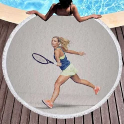 Angelique Kerber German Professional Tennis Player Round Beach Towel 1