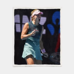 Angelique Kerber German Tennis Player Sherpa Fleece Blanket 1