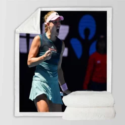 Angelique Kerber German Tennis Player Sherpa Fleece Blanket