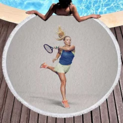 Angelique Kerber Top Ranked WTA Tennis Player Round Beach Towel 1