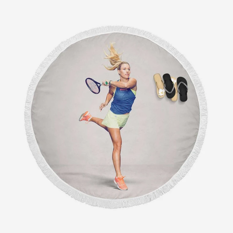 Angelique Kerber Top Ranked WTA Tennis Player Round Beach Towel