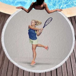 Angelique Kerber Womens Tennis Association Round Beach Towel 1