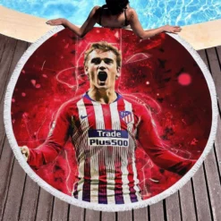 Antoine Griezmann  Atletico Madrid Expensive Player Round Beach Towel 1